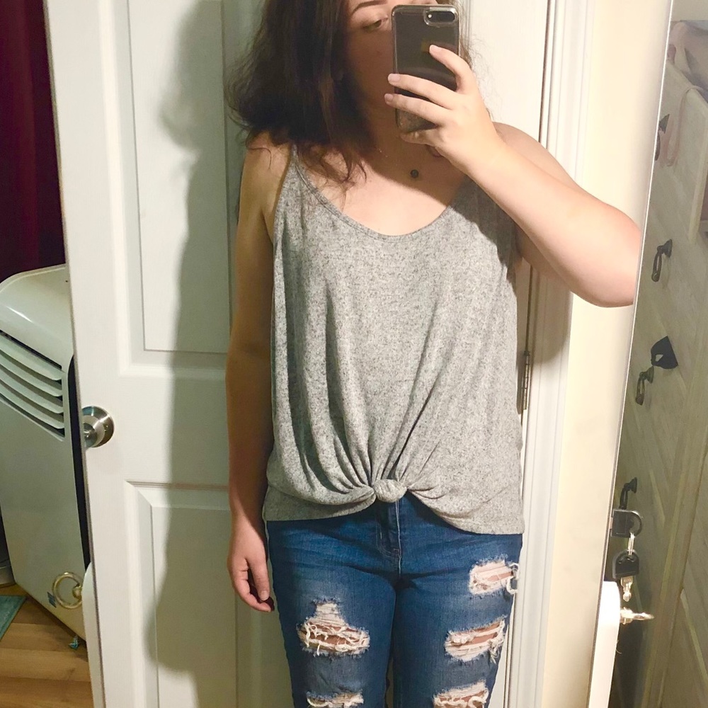 Gray So Knotted Top